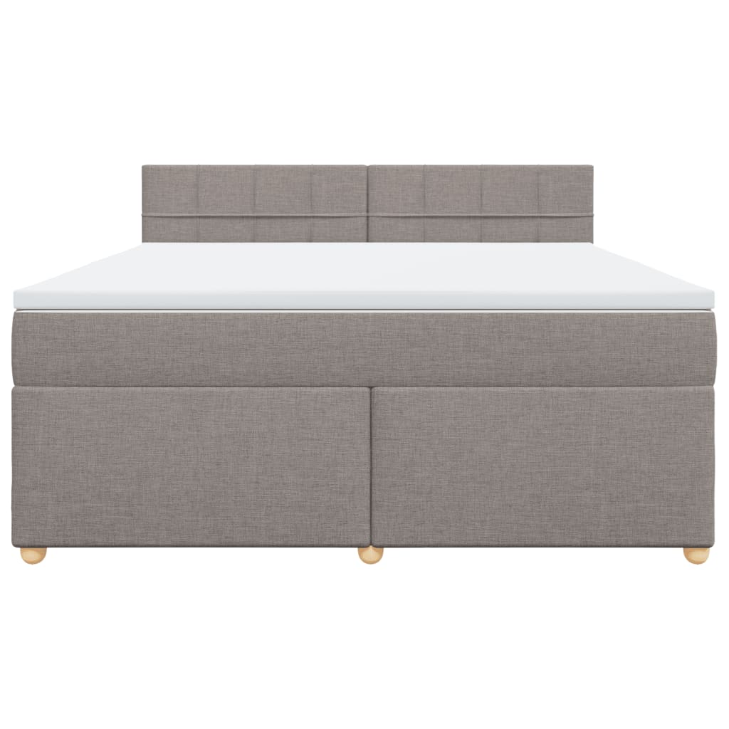 vidaXL Κρεβάτι Boxspring με Στρώμα Taupe 180x200 εκ. Υφασμάτινο