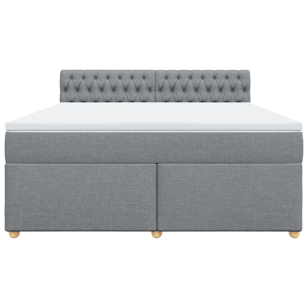 vidaXL Κρεβάτι Boxspring με Στρώμα Ανοιχτό Γκρι 180x200 εκ. Υφασμάτινο