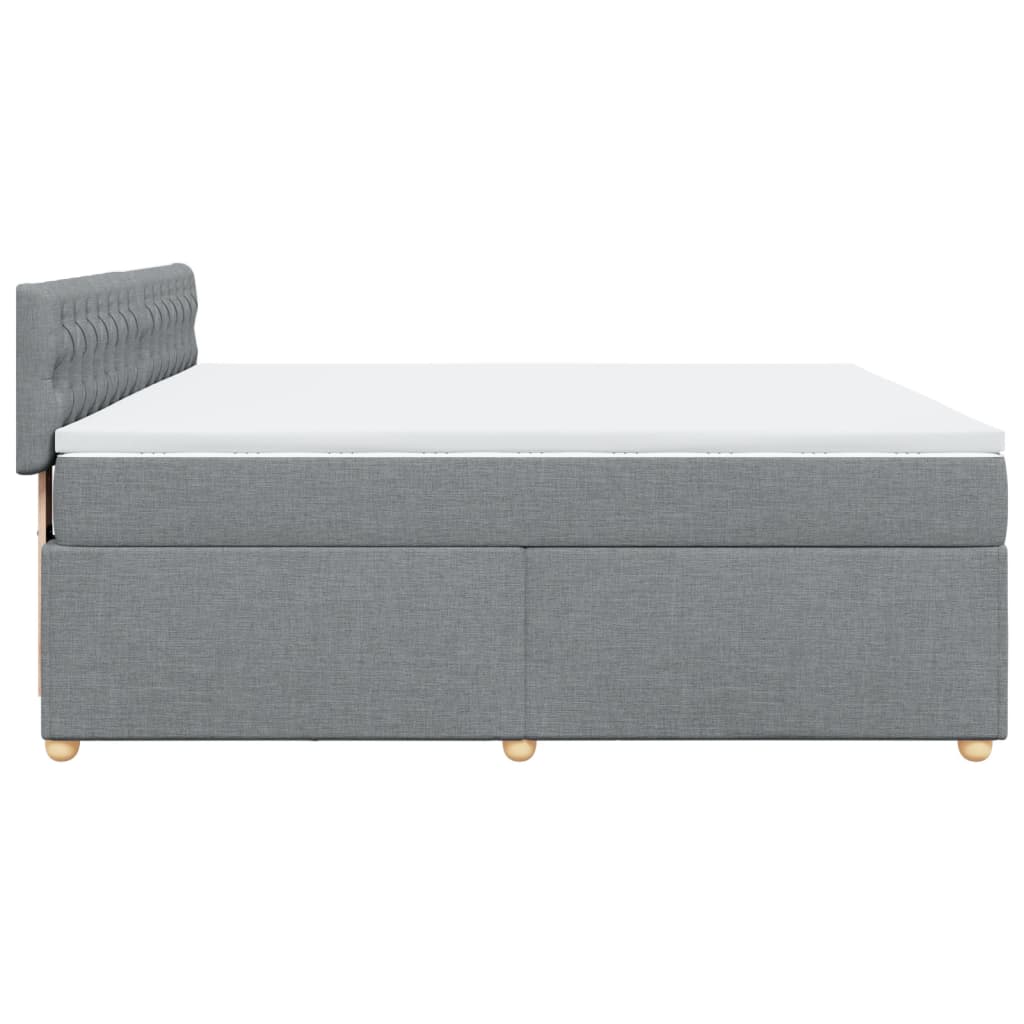 vidaXL Κρεβάτι Boxspring με Στρώμα Ανοιχτό Γκρι 180x200 εκ. Υφασμάτινο