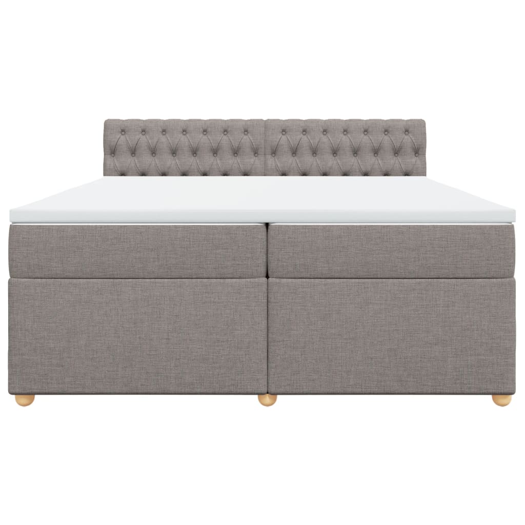 vidaXL Κρεβάτι Boxspring με Στρώμα Taupe 200x200 εκ. Υφασμάτινο