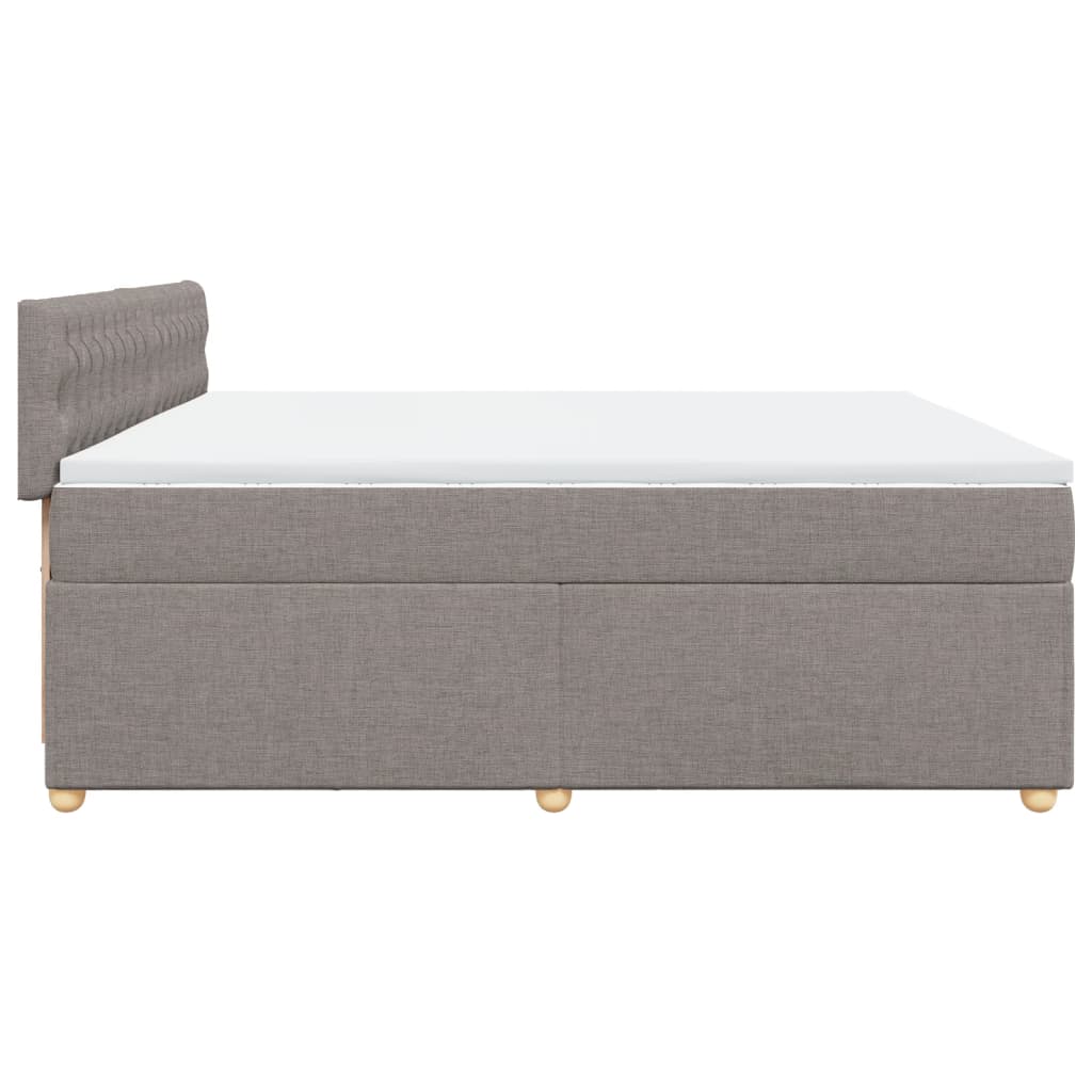 vidaXL Κρεβάτι Boxspring με Στρώμα Taupe 200x200 εκ. Υφασμάτινο