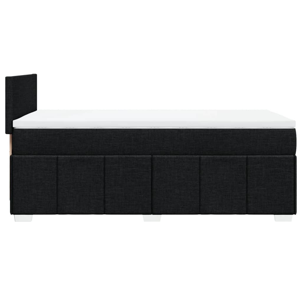 vidaXL Κρεβάτι Boxspring με Στρώμα Μαύρο 80 x 200 εκ. Υφασμάτινο