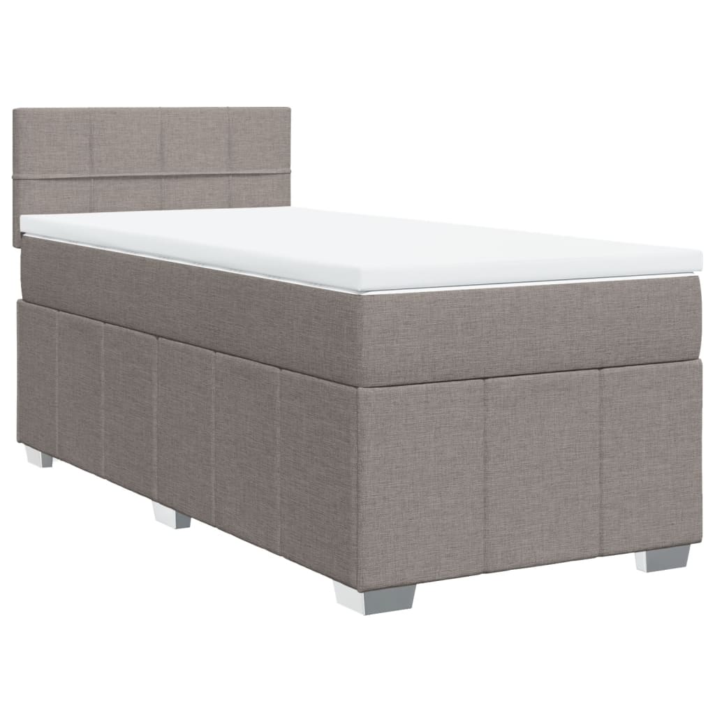 vidaXL Κρεβάτι Boxspring με Στρώμα Taupe 80x200 εκ. Υφασμάτινο