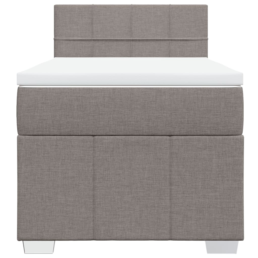 vidaXL Κρεβάτι Boxspring με Στρώμα Taupe 80x200 εκ. Υφασμάτινο