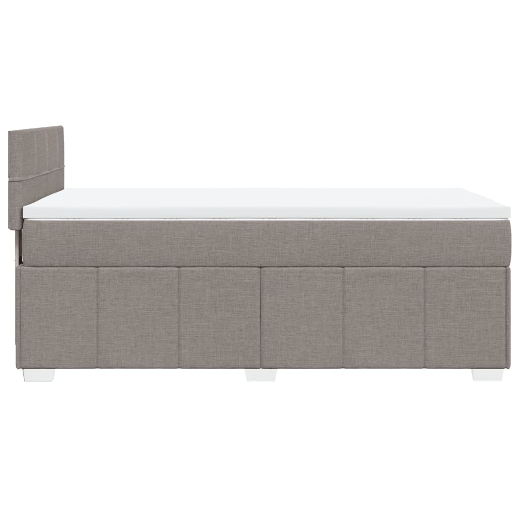 vidaXL Κρεβάτι Boxspring με Στρώμα Taupe 80x200 εκ. Υφασμάτινο