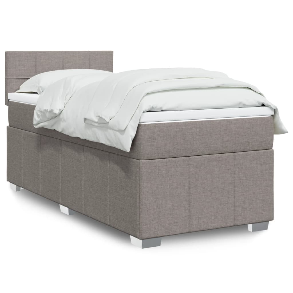 vidaXL Κρεβάτι Boxspring με Στρώμα Taupe 80x200 εκ. Υφασμάτινο