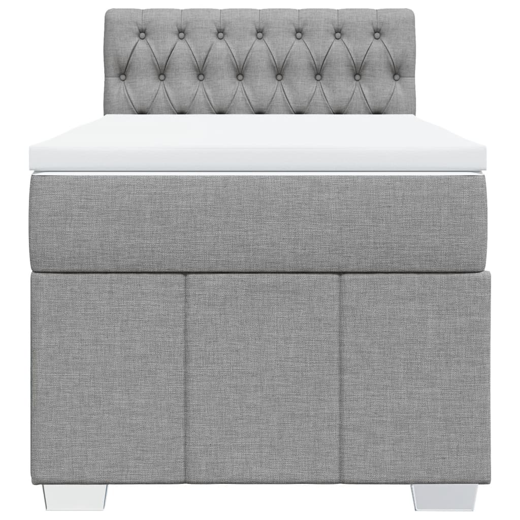 vidaXL Κρεβάτι Boxspring με Στρώμα Ανοιχτό Γκρι 80x200 εκ. Υφασμάτινο