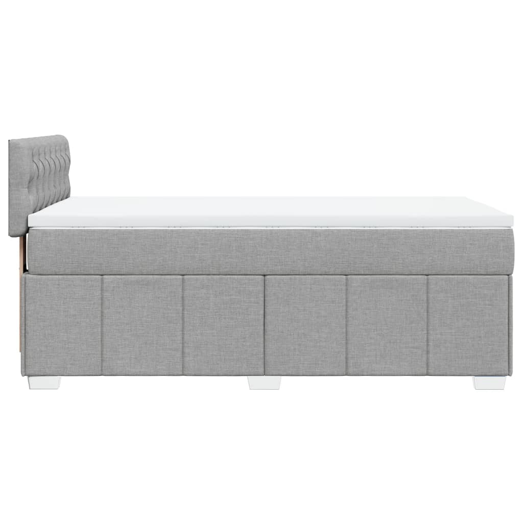 vidaXL Κρεβάτι Boxspring με Στρώμα Ανοιχτό Γκρι 80x200 εκ. Υφασμάτινο