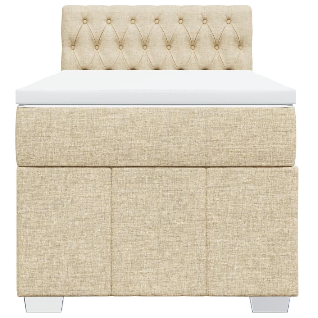 vidaXL Κρεβάτι Boxspring με Στρώμα Κρεμ 80 x 200 εκ. Υφασμάτινο