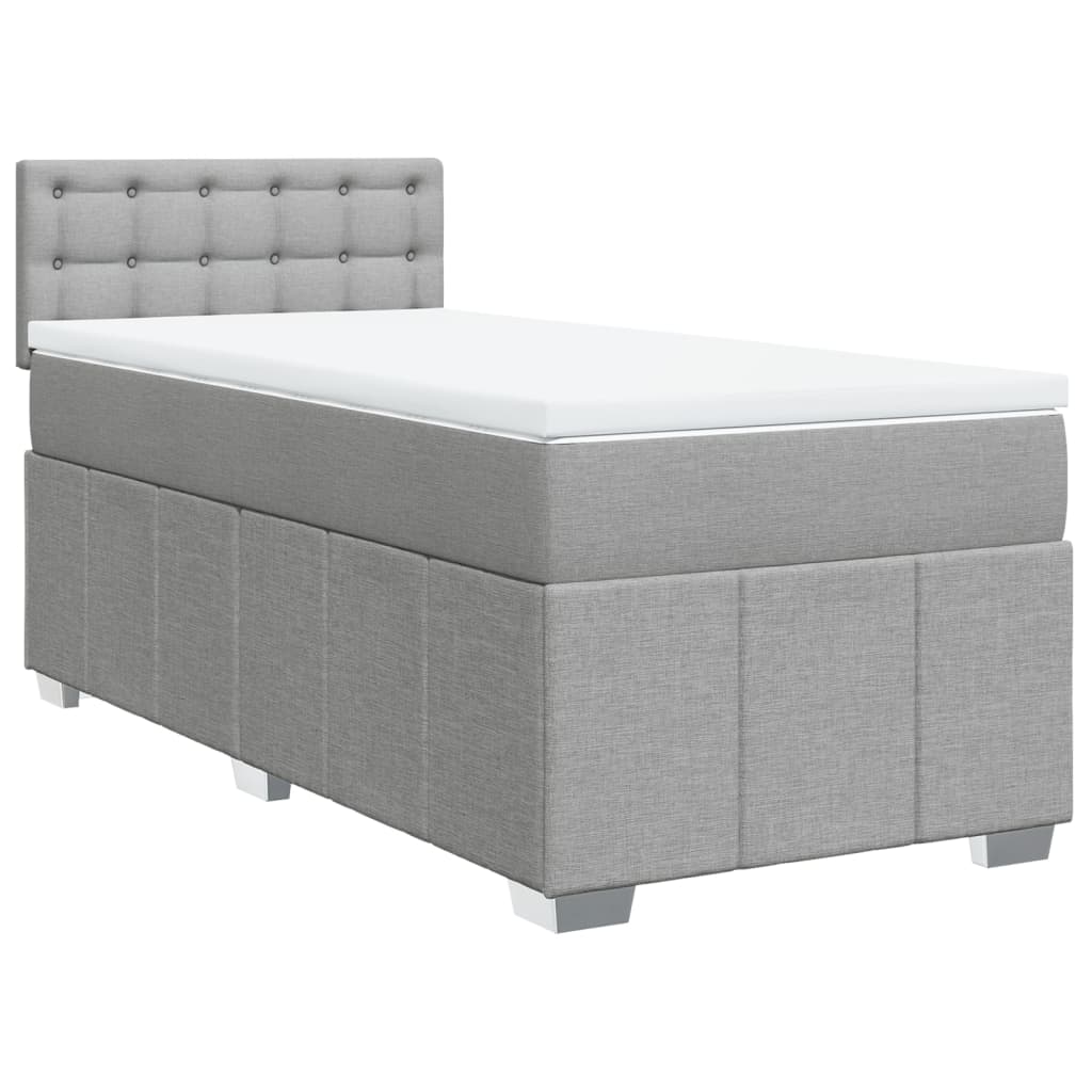 vidaXL Κρεβάτι Boxspring με Στρώμα Ανοιχτό Γκρι 80x200 εκ. Υφασμάτινο