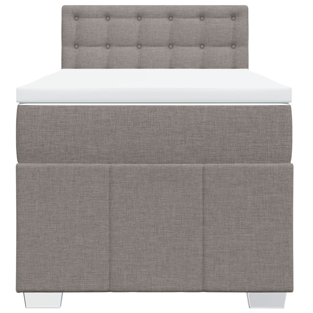 vidaXL Κρεβάτι Boxspring με Στρώμα Taupe 80x200 εκ. Υφασμάτινο