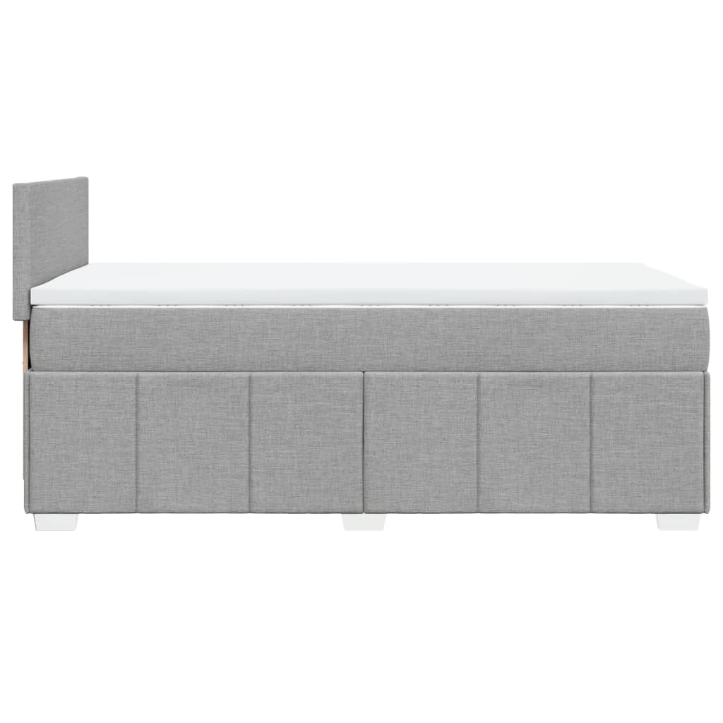 vidaXL Κρεβάτι Boxspring με Στρώμα Ανοιχτό Γκρι 90x190 εκ. Υφασμάτινο