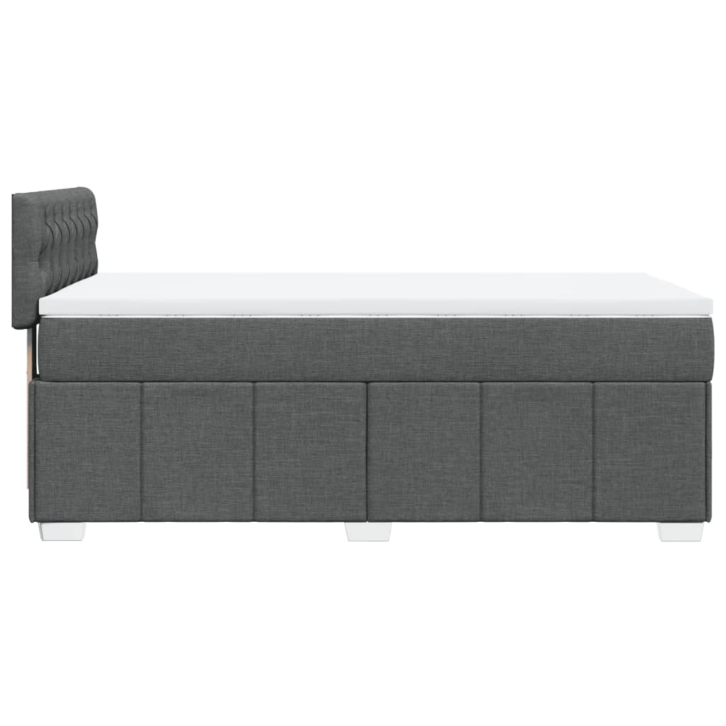 vidaXL Κρεβάτι Boxspring με Στρώμα Σκούρο Γκρι 90x190 εκ. Υφασμάτινο