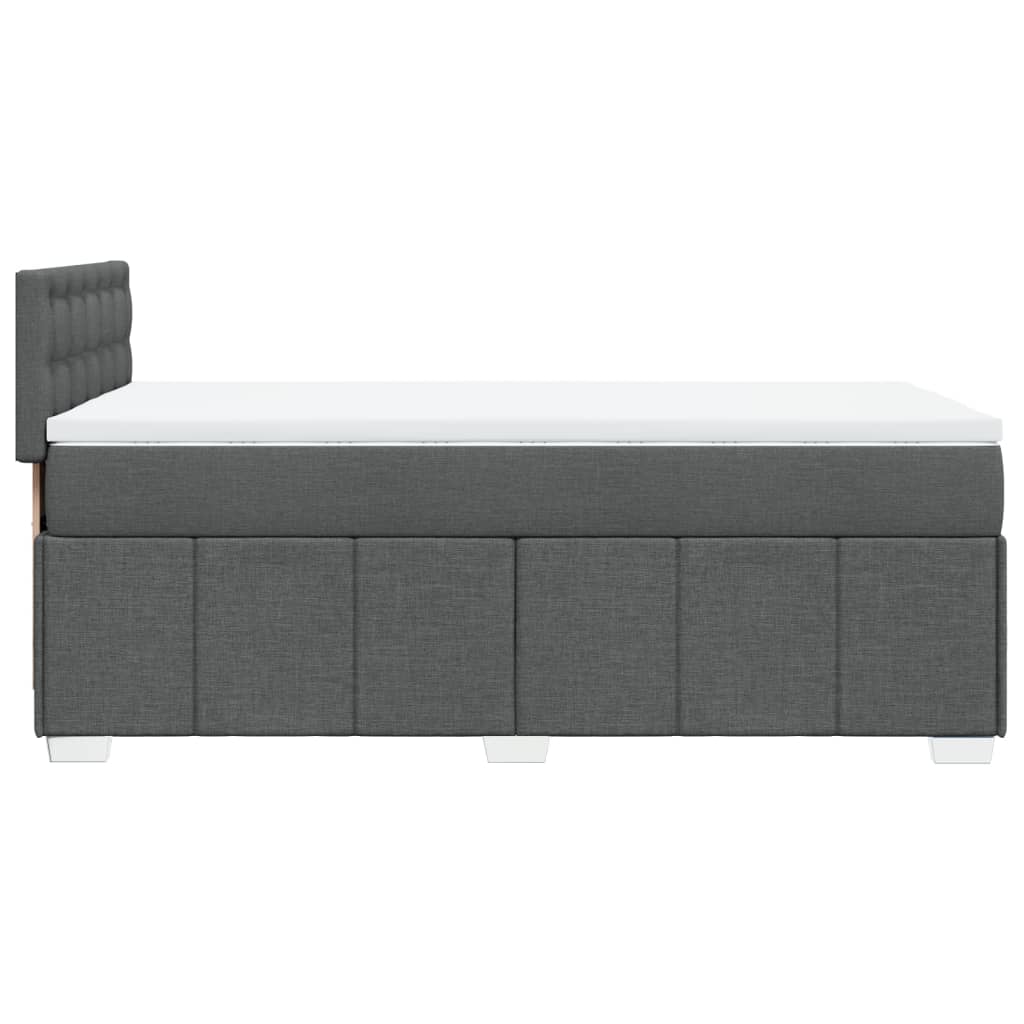 vidaXL Κρεβάτι Boxspring με Στρώμα Σκούρο Γκρι 90x190 εκ. Υφασμάτινο