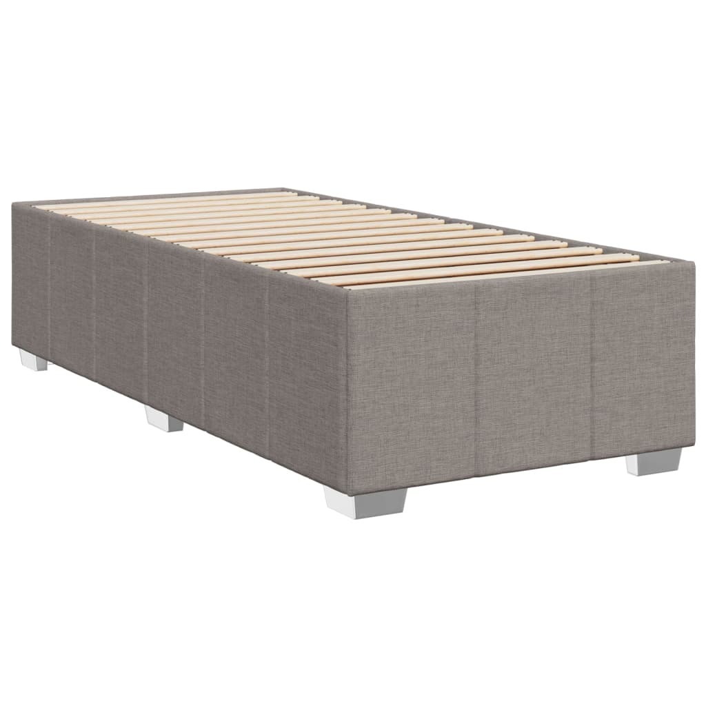vidaXL Κρεβάτι Boxspring με Στρώμα Taupe 90x200 εκ. Υφασμάτινο