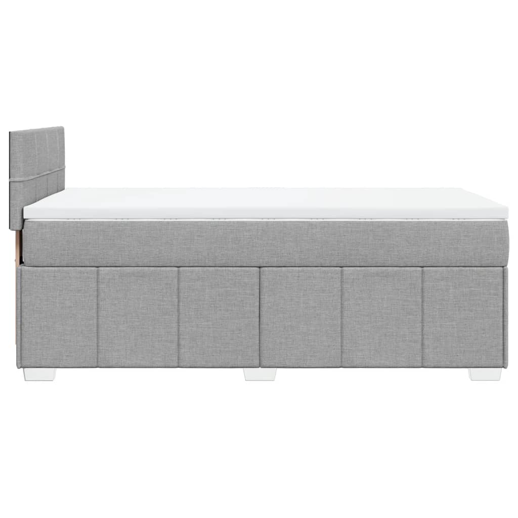 vidaXL Κρεβάτι Boxspring με Στρώμα Ανοιχτό Γκρι 90x200 εκ. Υφασμάτινο