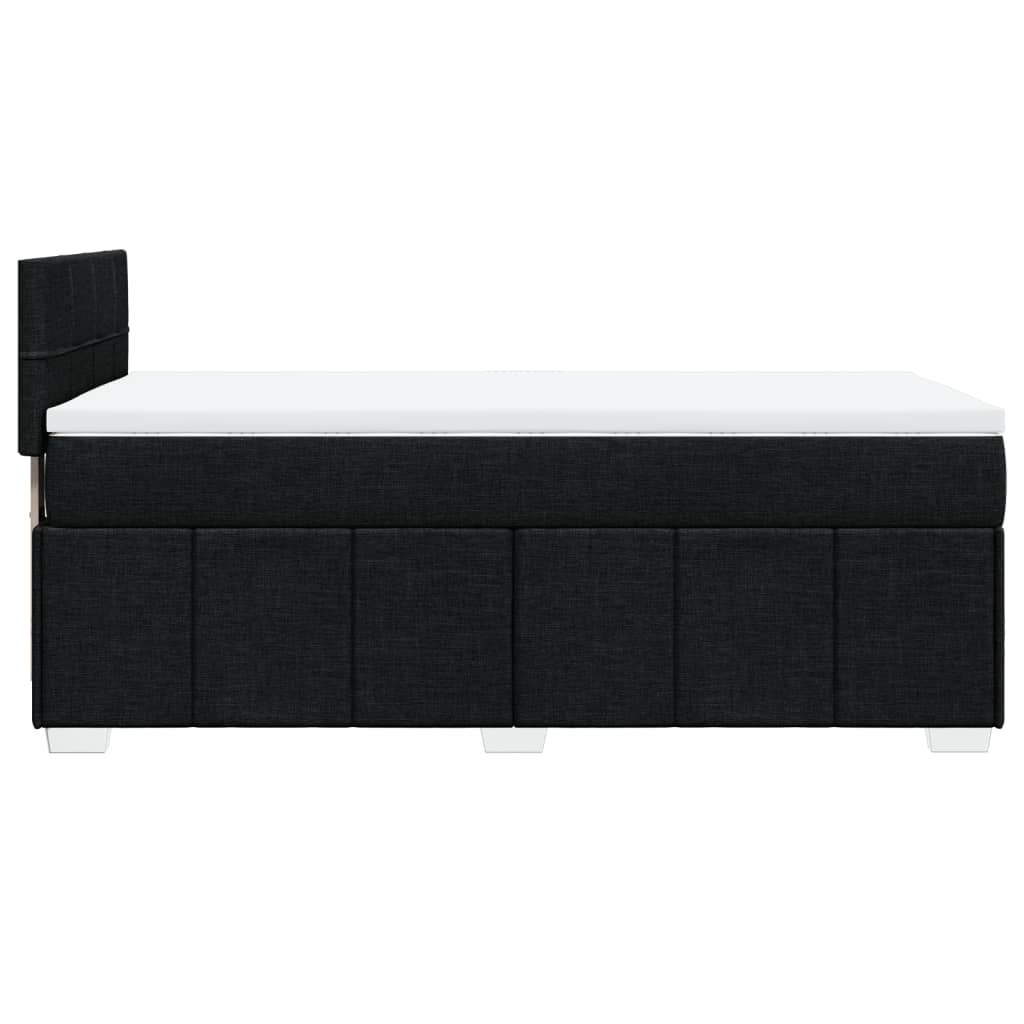 vidaXL Κρεβάτι Boxspring με Στρώμα Μαύρο 90x200 εκ. Υφασμάτινο