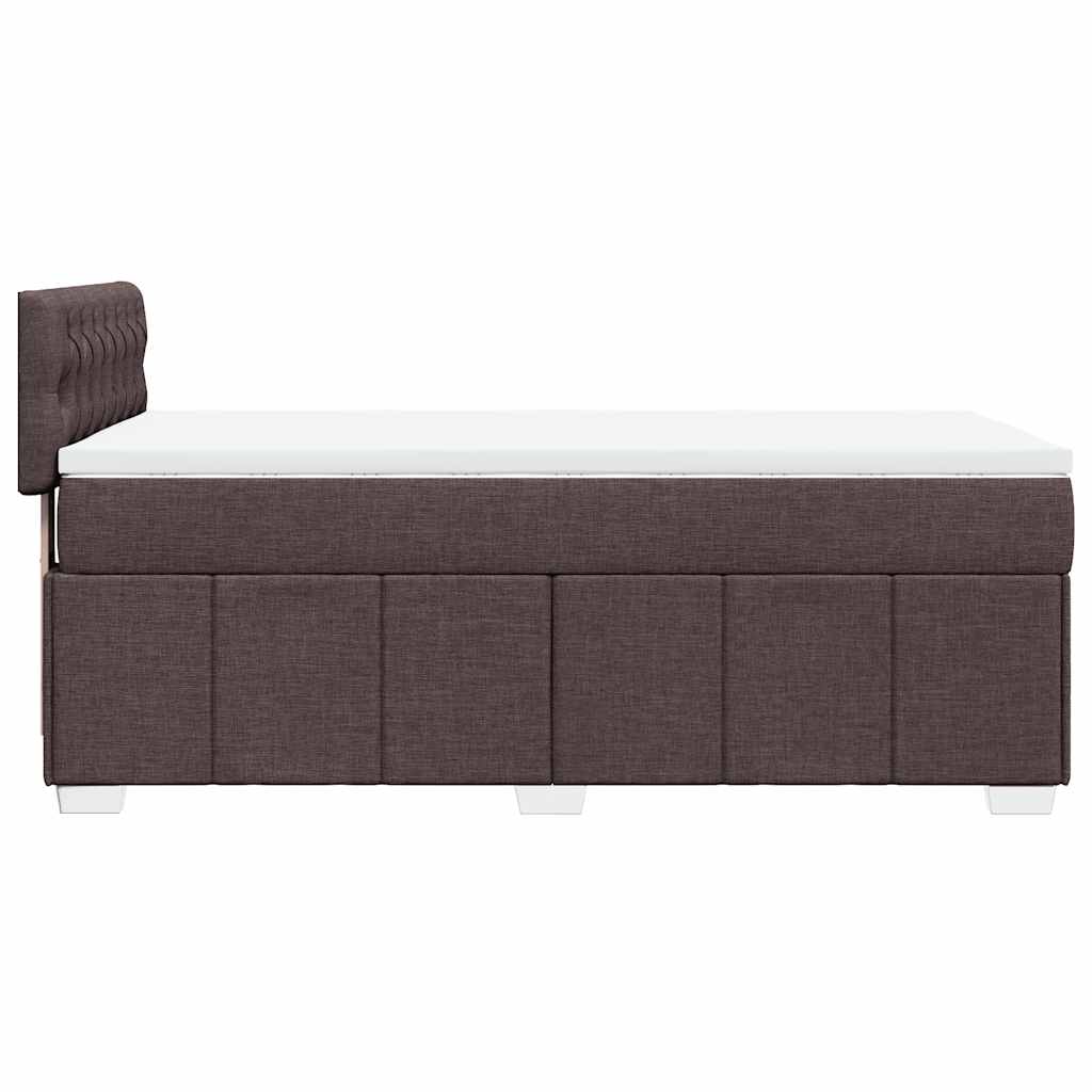 vidaXL Κρεβάτι Boxspring με Στρώμα Σκούρο Καφέ 90x200 εκ. Υφασμάτινο