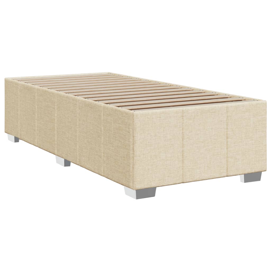 vidaXL Κρεβάτι Boxspring με Στρώμα Κρεμ 90x200 εκ.Υφασμάτινο