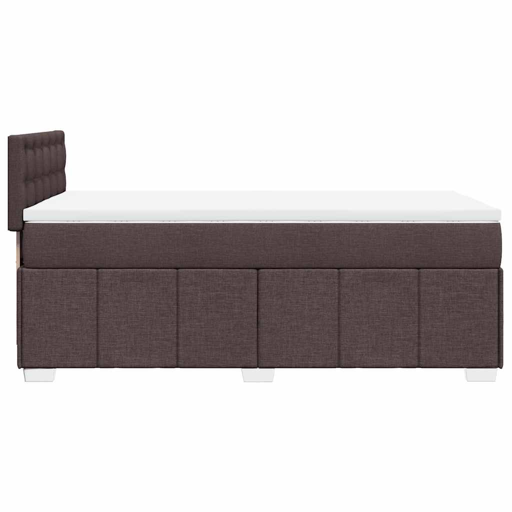 vidaXL Κρεβάτι Boxspring με Στρώμα Σκούρο Καφέ 90x200 εκ. Υφασμάτινο