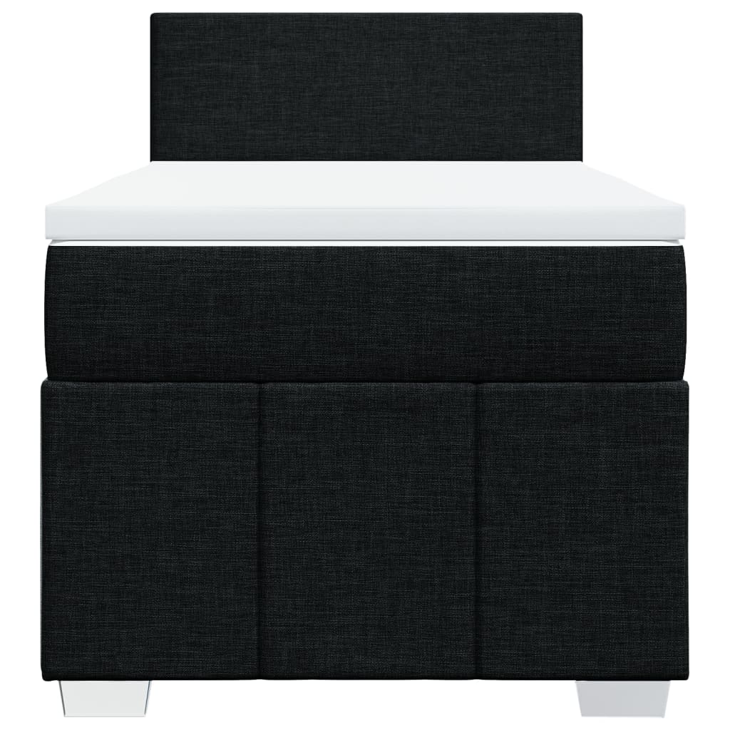 vidaXL Κρεβάτι Boxspring με Στρώμα Μαύρο 100 x 200 εκ. Υφασμάτινο