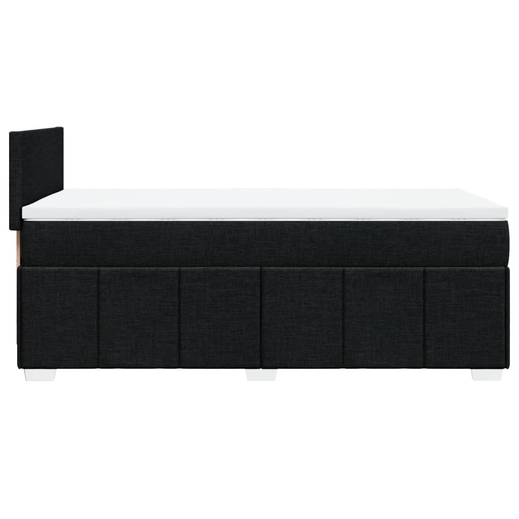 vidaXL Κρεβάτι Boxspring με Στρώμα Μαύρο 100 x 200 εκ. Υφασμάτινο