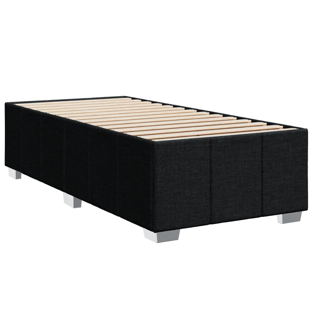 vidaXL Κρεβάτι Boxspring με Στρώμα Μαύρο 100 x 200 εκ. Υφασμάτινο