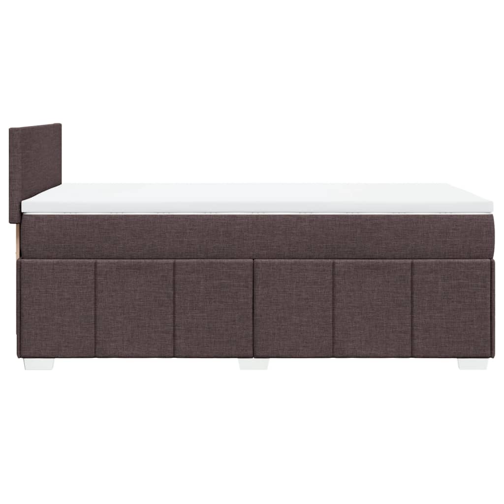 vidaXL Κρεβάτι Boxspring με Στρώμα Σκούρο Καφέ 100x200 εκ. Υφασμάτινο