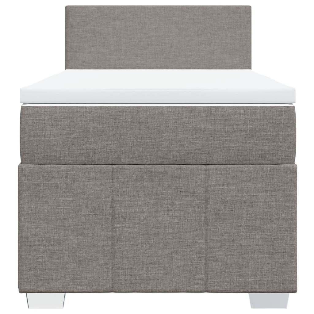 vidaXL Κρεβάτι Boxspring με Στρώμα Taupe 100 x 200 εκ. Υφασμάτινο