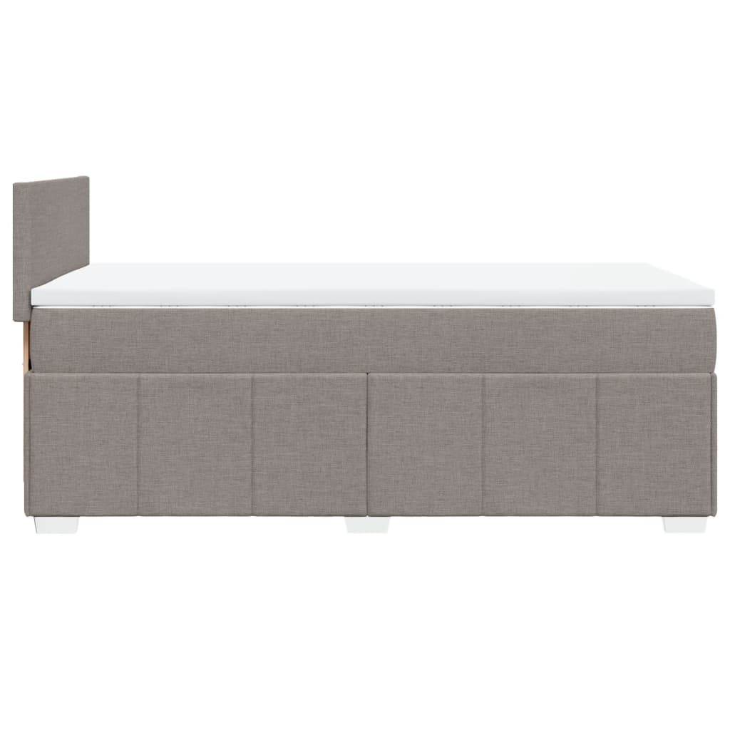 vidaXL Κρεβάτι Boxspring με Στρώμα Taupe 100 x 200 εκ. Υφασμάτινο