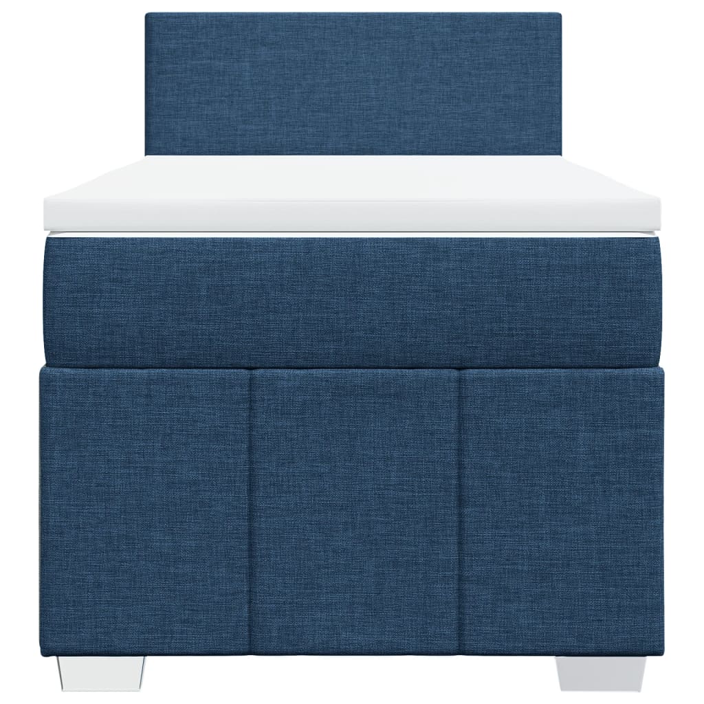 vidaXL Κρεβάτι Boxspring με Στρώμα Μπλε 100 x 200 εκ. Υφασμάτινο