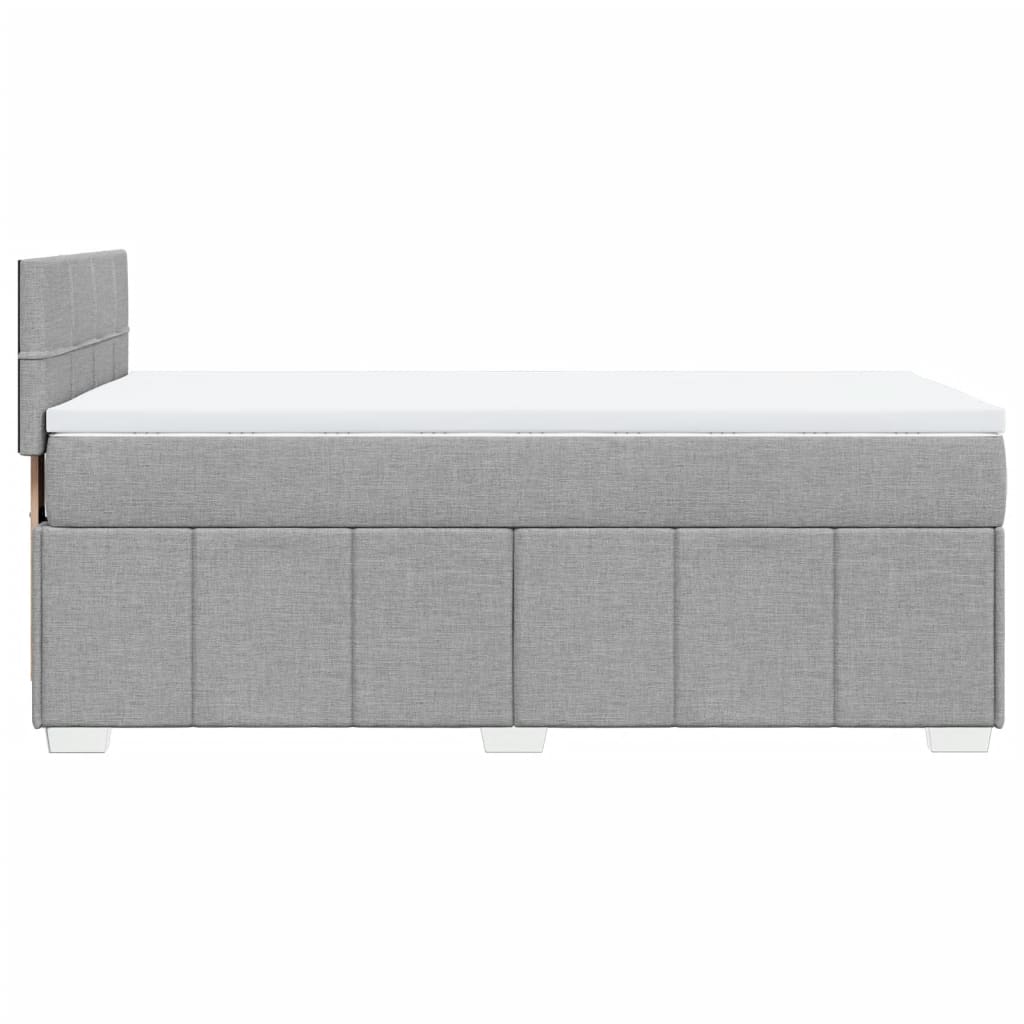 vidaXL Κρεβάτι Boxspring με Στρώμα Ανοιχτό Γκρι 100x200 εκ. Υφασμάτινο