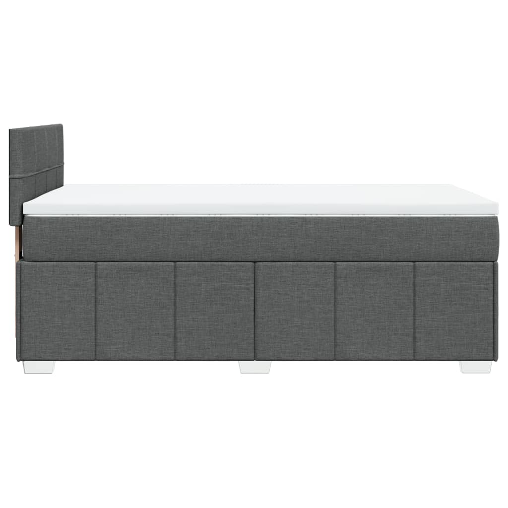 vidaXL Κρεβάτι Boxspring με Στρώμα Σκούρο Γκρι 100x200 εκ. Υφασμάτινο