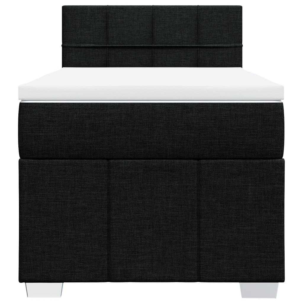 vidaXL Κρεβάτι Boxspring με Στρώμα Μαύρο 100 x 200 εκ. Υφασμάτινο