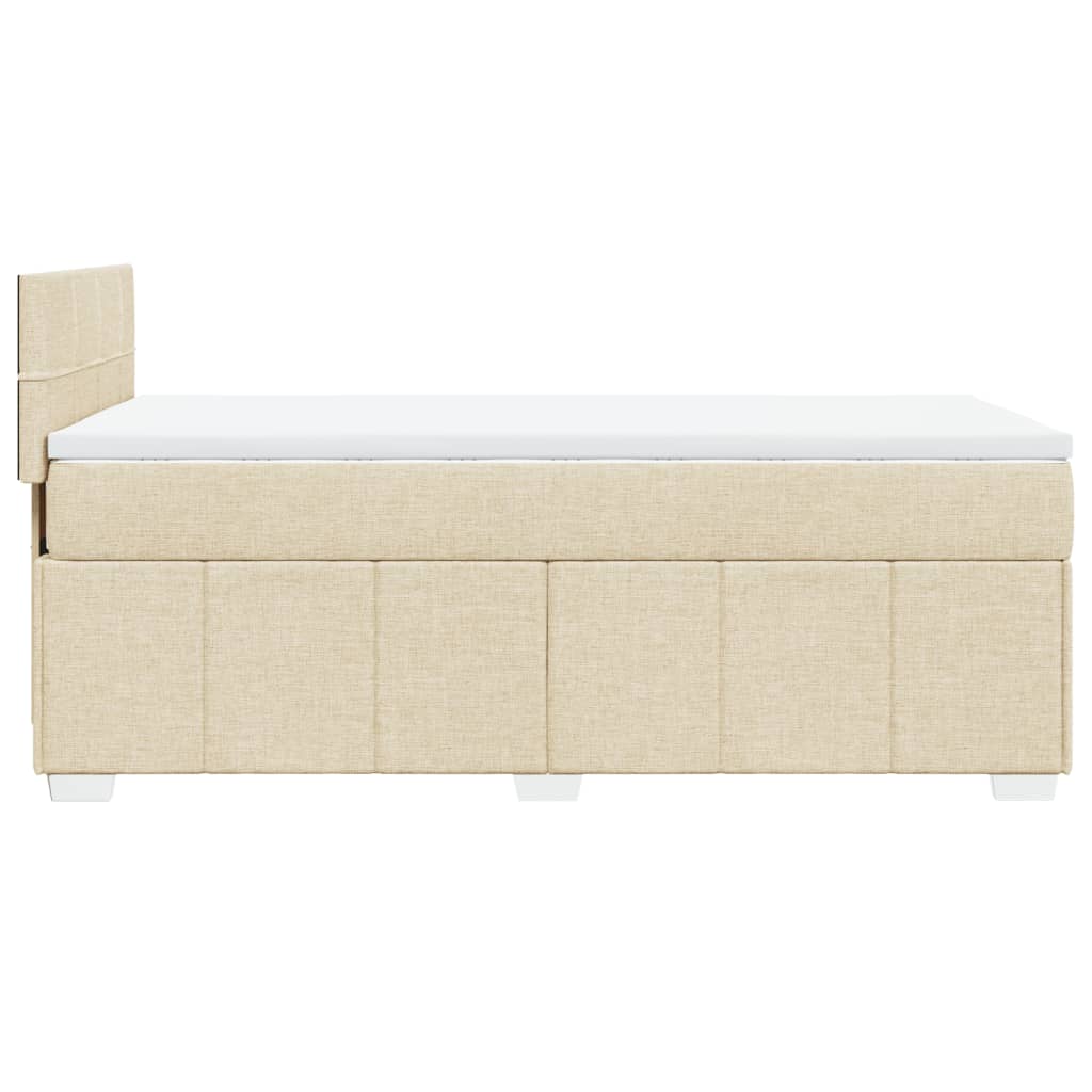 vidaXL Κρεβάτι Boxspring με Στρώμα Κρεμ 100 x 200 εκ. Υφασμάτινο