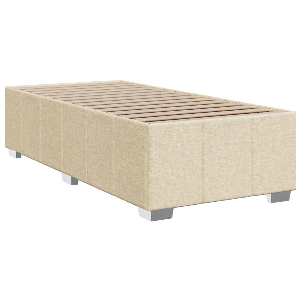 vidaXL Κρεβάτι Boxspring με Στρώμα Κρεμ 100 x 200 εκ. Υφασμάτινο