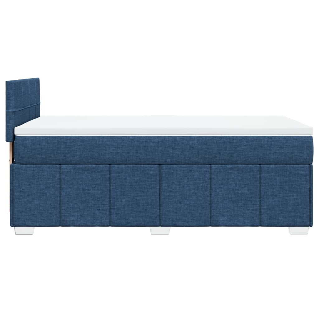 vidaXL Κρεβάτι Boxspring με Στρώμα Μπλε 100 x 200 εκ. Υφασμάτινο