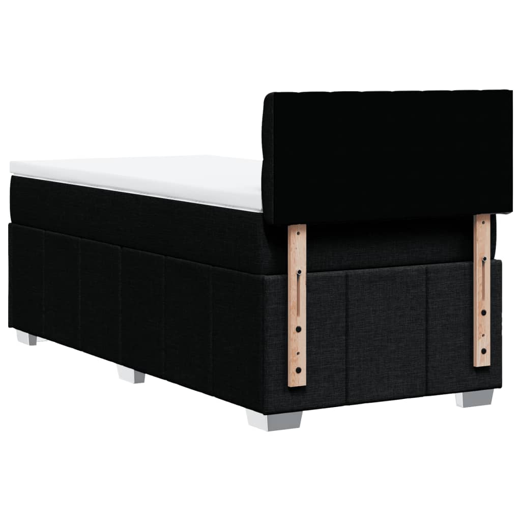 vidaXL Κρεβάτι Boxspring με Στρώμα Μαύρο 100 x 200 εκ. Υφασμάτινο