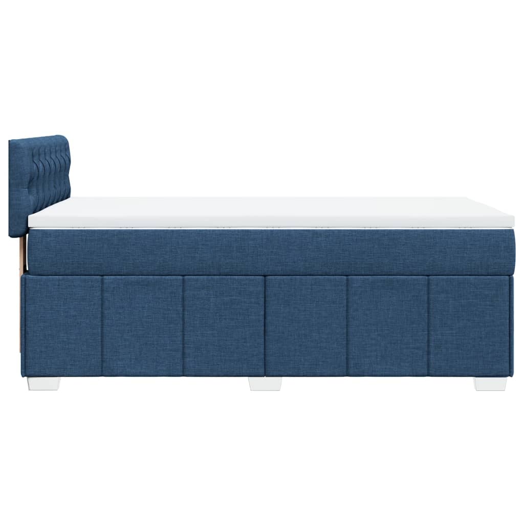 vidaXL Κρεβάτι Boxspring με Στρώμα Μπλε 100 x 200 εκ. Υφασμάτινο