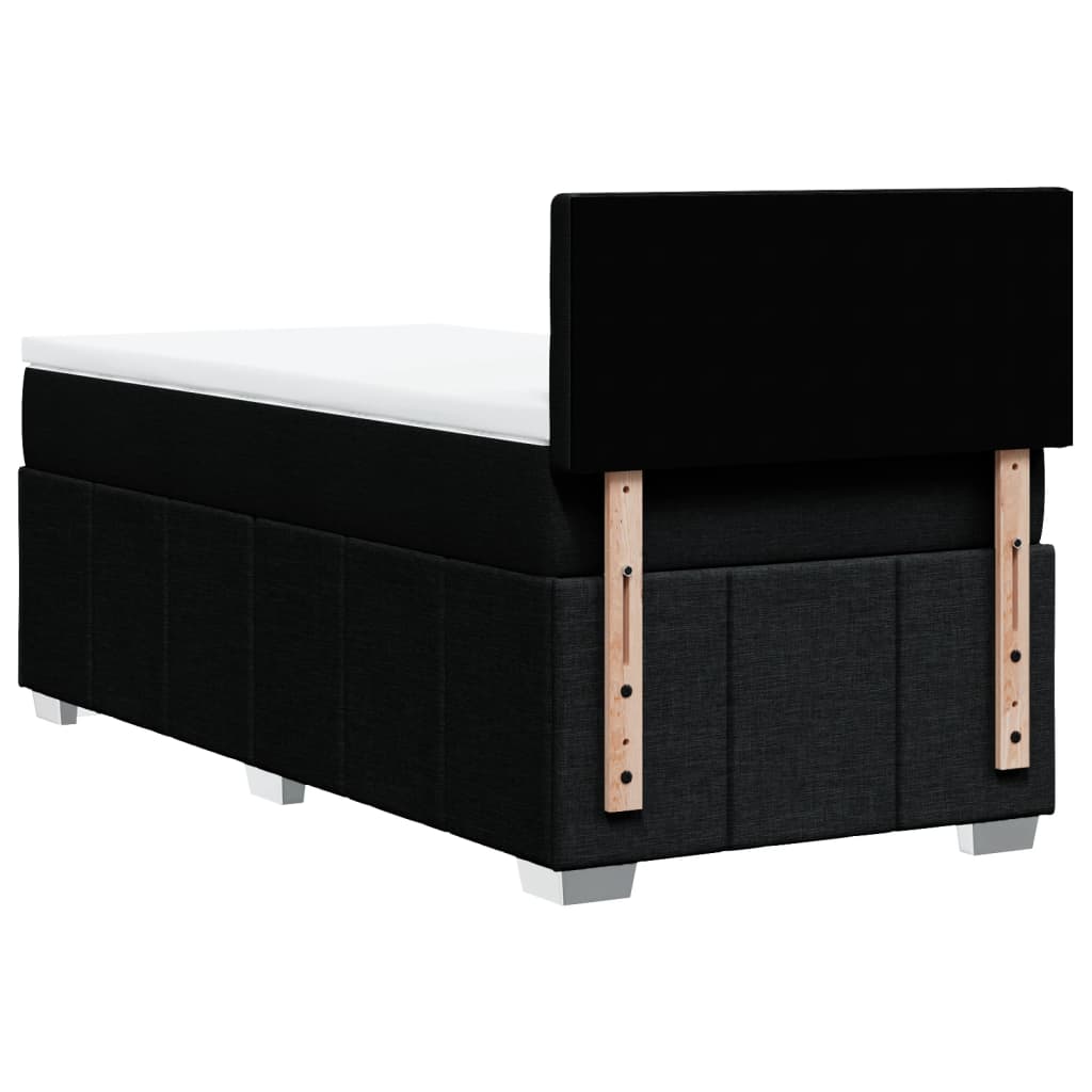 vidaXL Κρεβάτι Boxspring με Στρώμα Μαύρο 100 x 200 εκ. Υφασμάτινο