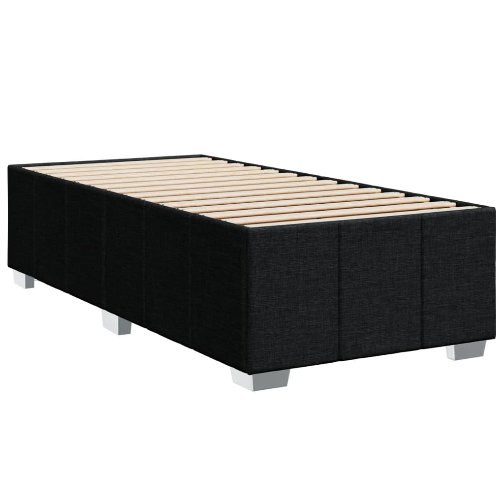 vidaXL Κρεβάτι Boxspring με Στρώμα Μαύρο 100 x 200 εκ. Υφασμάτινο