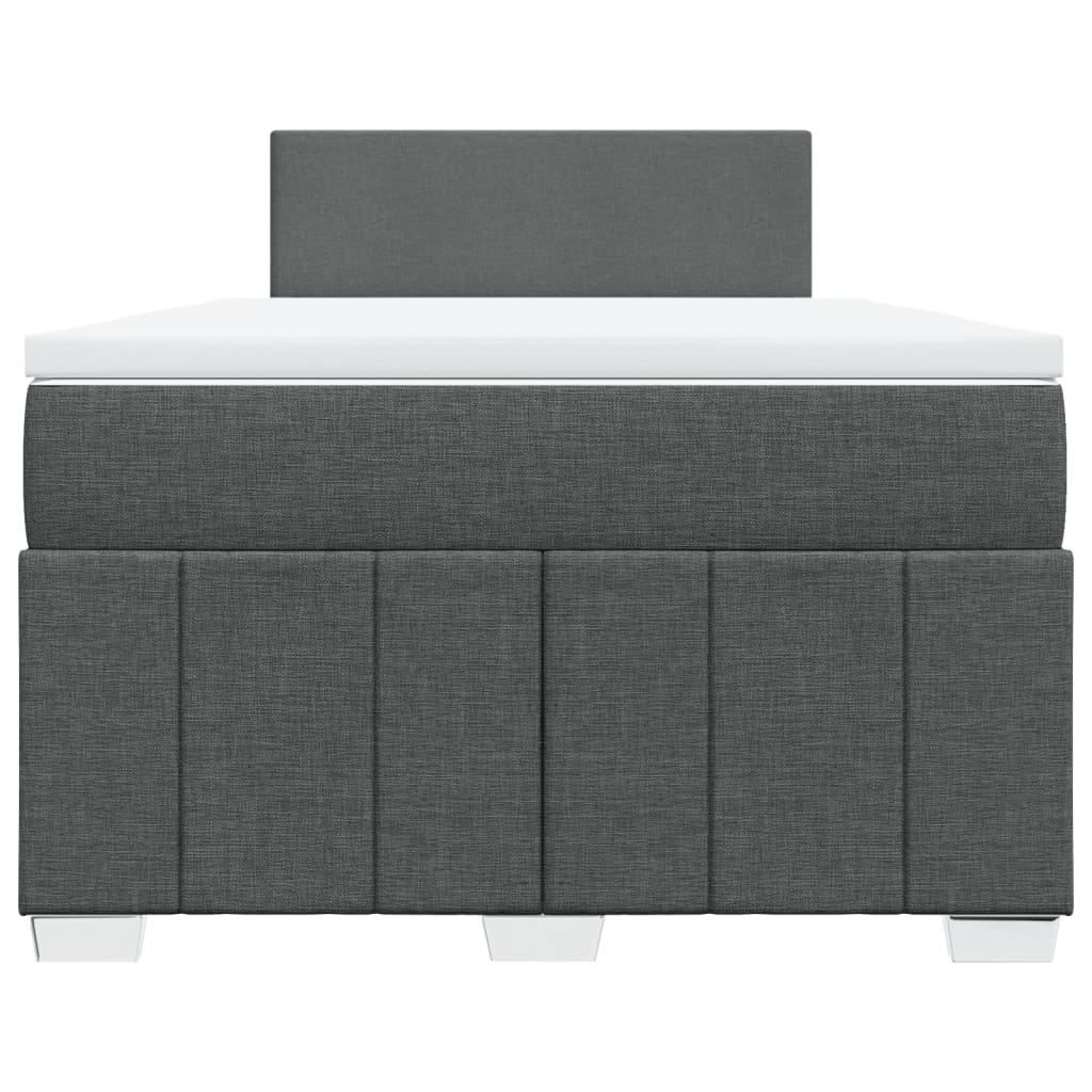 vidaXL Κρεβάτι Boxspring με Στρώμα Σκούρο Γκρι 120x190 εκ Υφασμάτινο