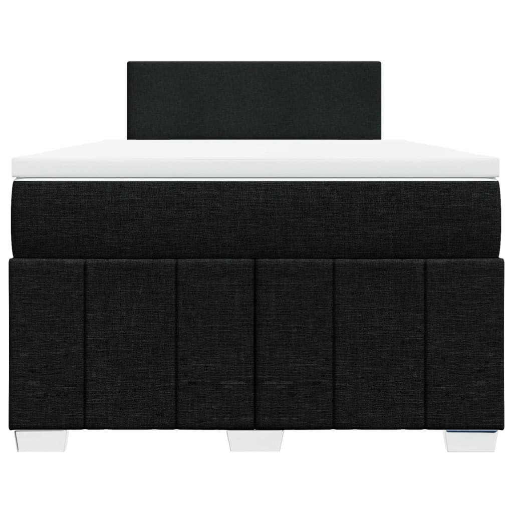 vidaXL Κρεβάτι Boxspring με Στρώμα Μαύρο 120x190 εκ. Υφασμάτινο