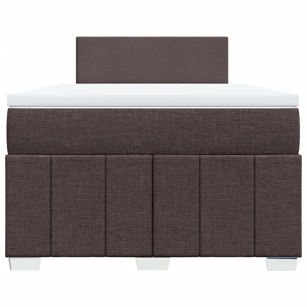 vidaXL Κρεβάτι Boxspring με Στρώμα Σκούρο Καφέ 120x190 εκ Υφασμάτινο