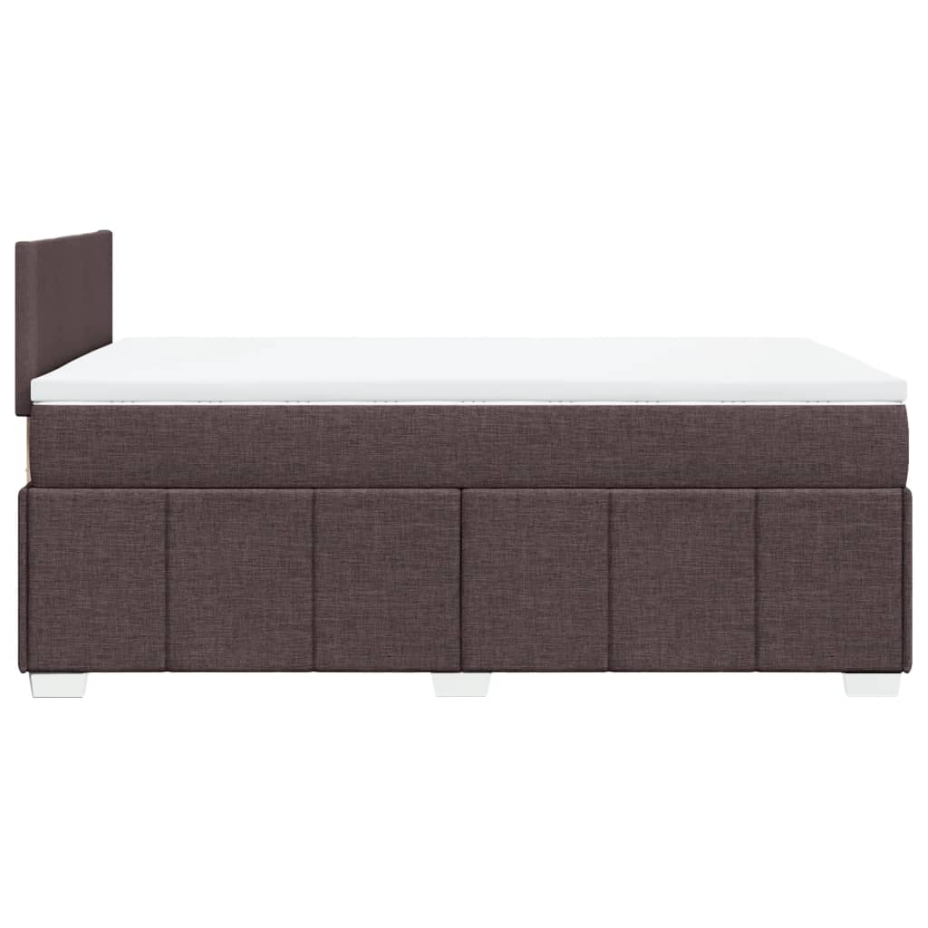 vidaXL Κρεβάτι Boxspring με Στρώμα Σκούρο Καφέ 120x190 εκ Υφασμάτινο