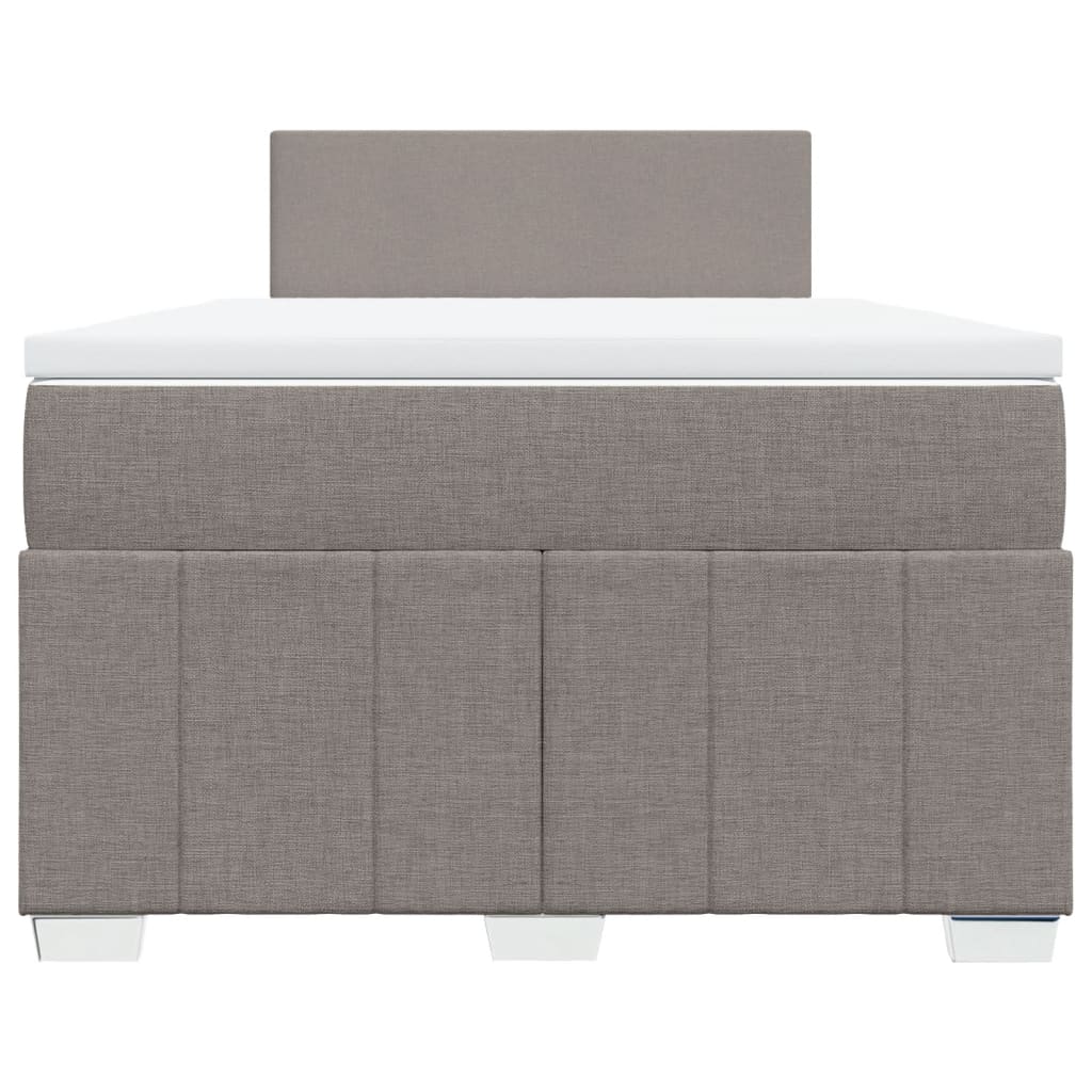 vidaXL Κρεβάτι Boxspring με Στρώμα Taupe 120x190 εκ. Υφασμάτινο