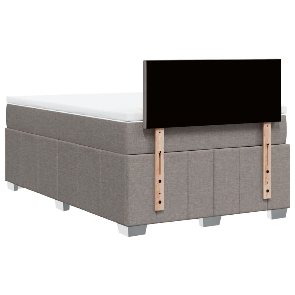 vidaXL Κρεβάτι Boxspring με Στρώμα Taupe 120x190 εκ. Υφασμάτινο