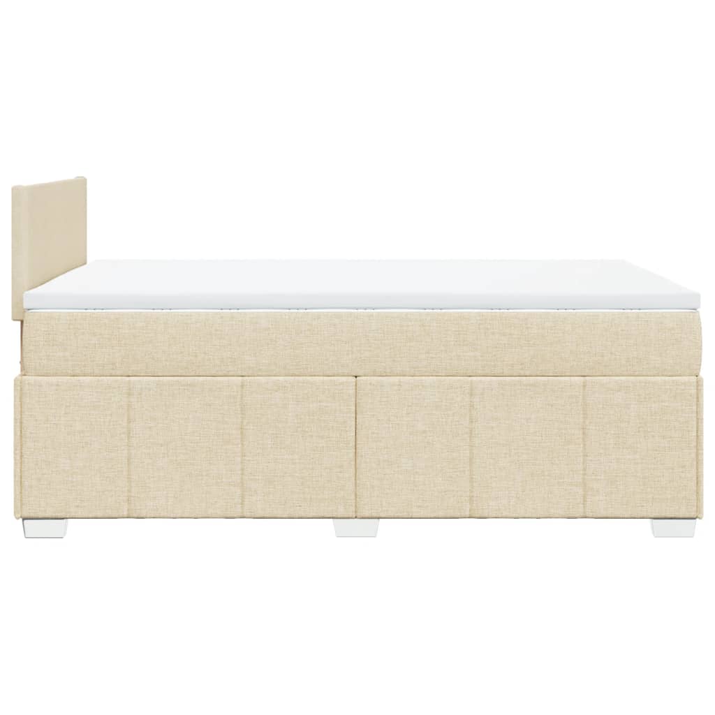 vidaXL Κρεβάτι Boxspring με Στρώμα Κρεμ 120x190 εκ. Υφασμάτινο