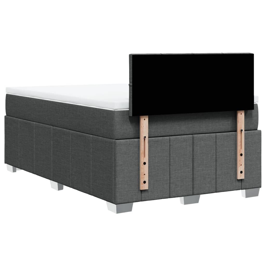 vidaXL Κρεβάτι Boxspring με Στρώμα Σκούρο Γκρι 120x190 εκ Υφασμάτινο