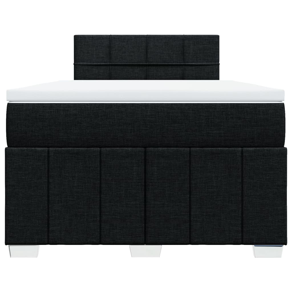 vidaXL Κρεβάτι Boxspring με Στρώμα Μαύρο 120x190 εκ. Υφασμάτινο